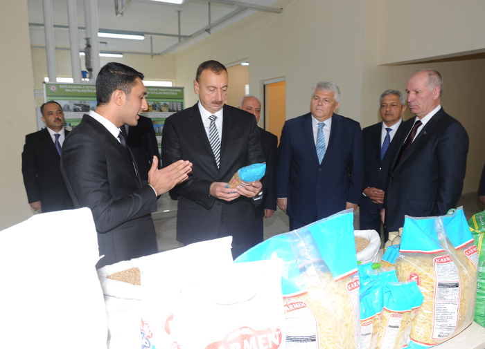 İlham Əliyev Şəkidə taxıl anbarı və dəyirman kompleksinin açılışında iştirak edib (FOTO)
